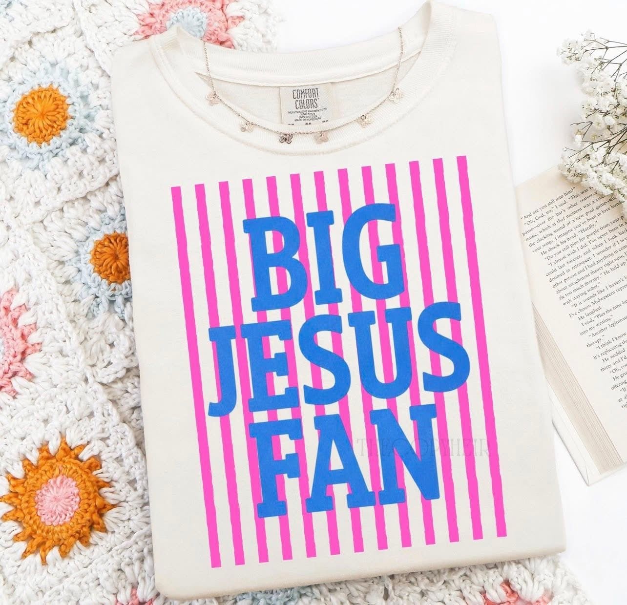 Big Jesus Fan StripedT-Shirt