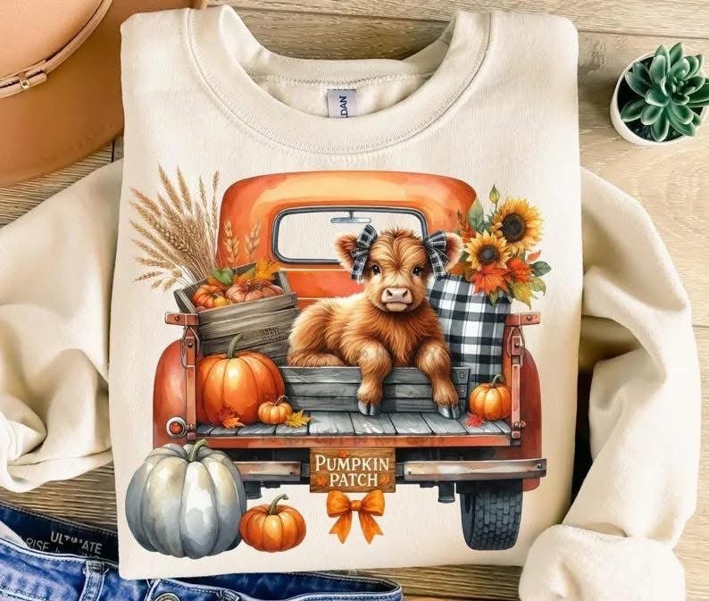 Fall Truck with Cow and PumpkinsT-Shirt