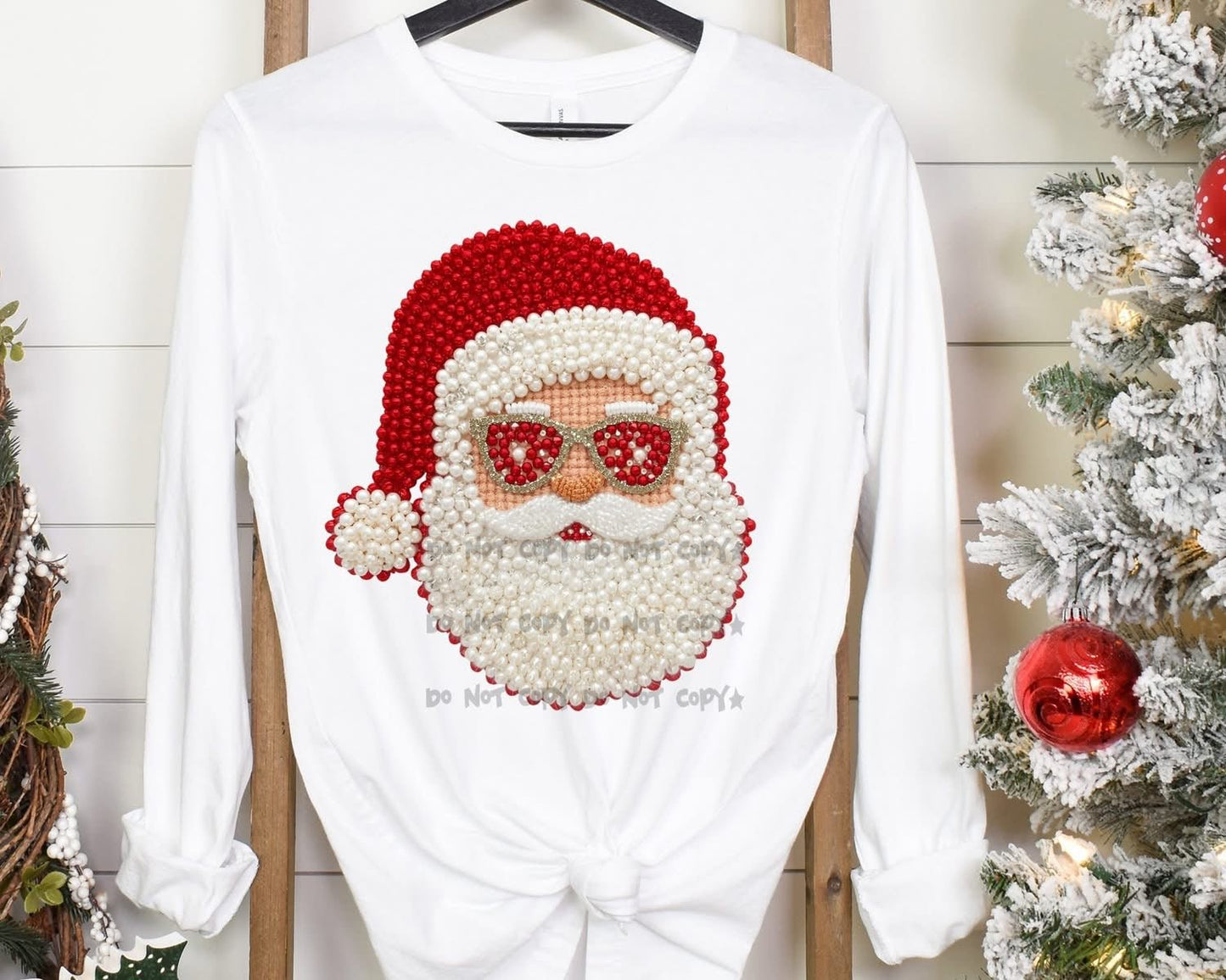 Faux Beaded SantaT-Shirt