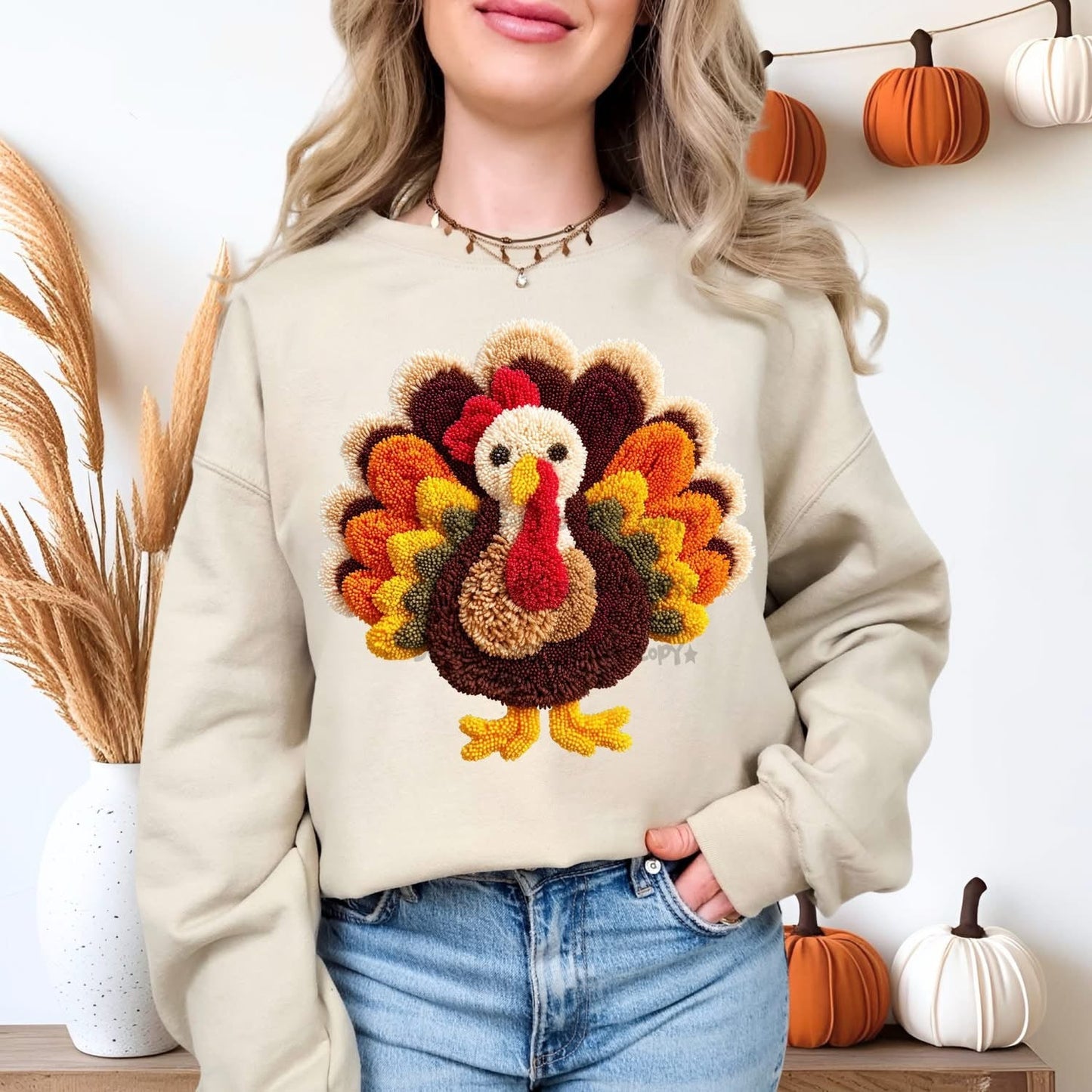 Faux Yarn TurkeyT-Shirt