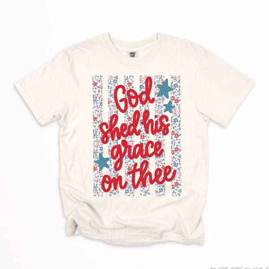 God shed his grace on the - floral stripesT-Shirt