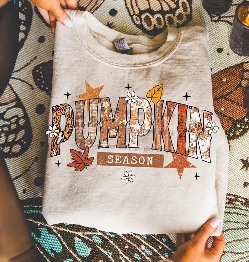 Pumpkin Season Fall Sweatshirt – Cozy Autumn Graphic - Custom Creations by Lacey