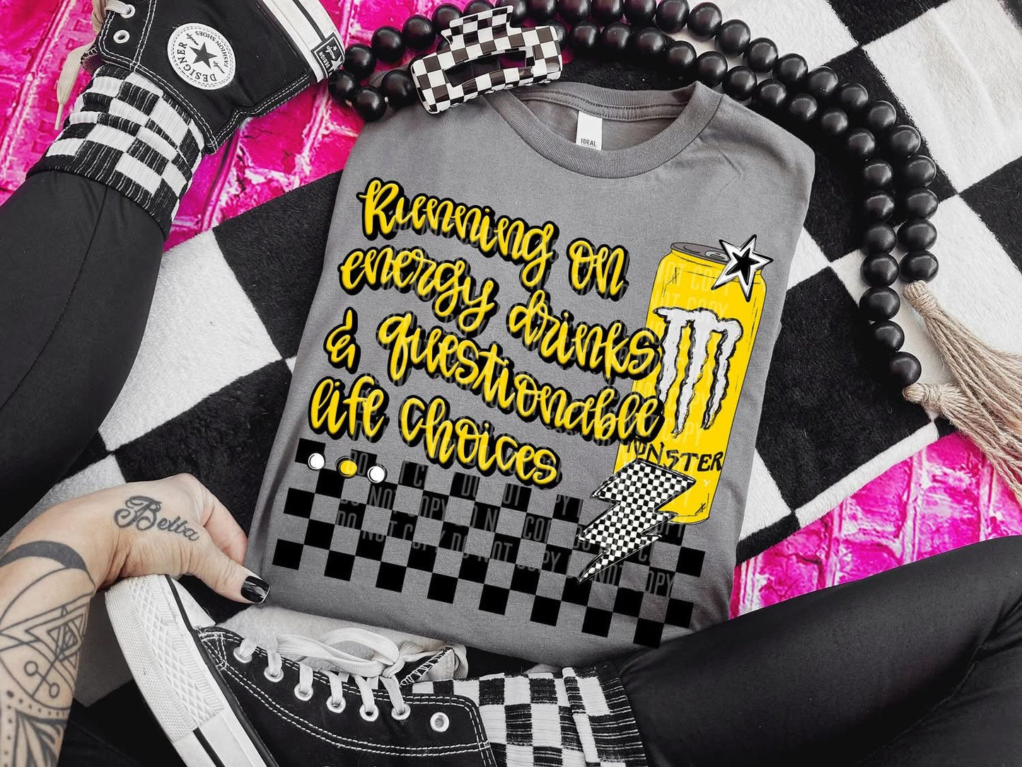 Running On Energy Drinks T-shirt - Custom Creations by Lacey