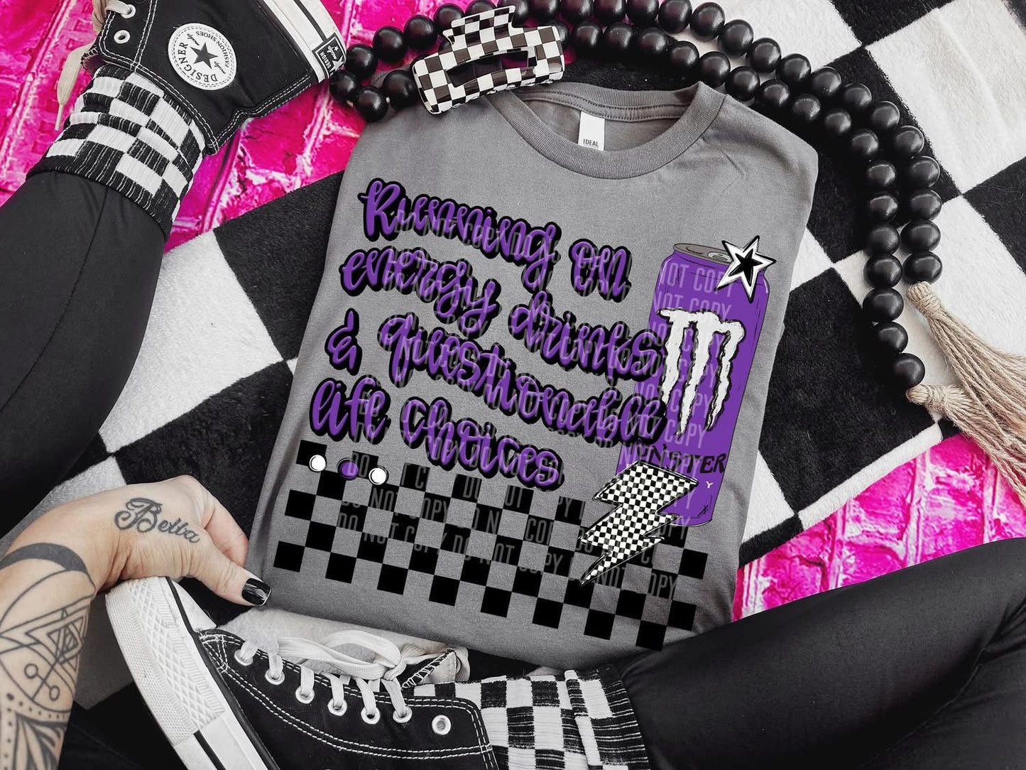 Running On Energy Drinks T-shirt - Custom Creations by Lacey