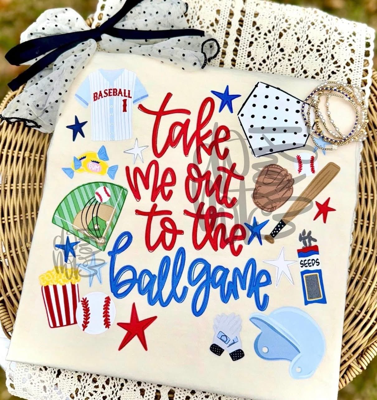 Take Me Out to The Ballgame DoodlesT-Shirt