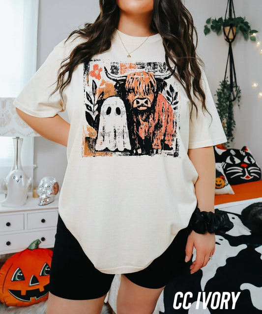 Boho Cow and GhostT-Shirt