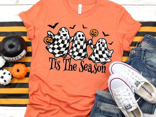 Checkard Ghosts - Tis The Season - T-ShirtT-Shirt