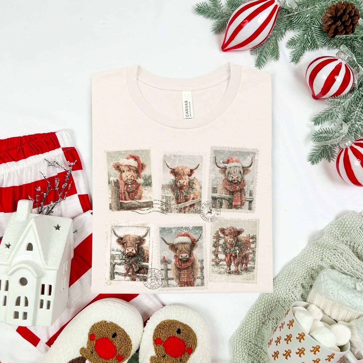 Christmas Cow StampsT-Shirt