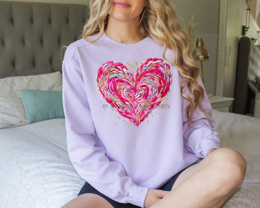 Faux Yarn HeartT-Shirt