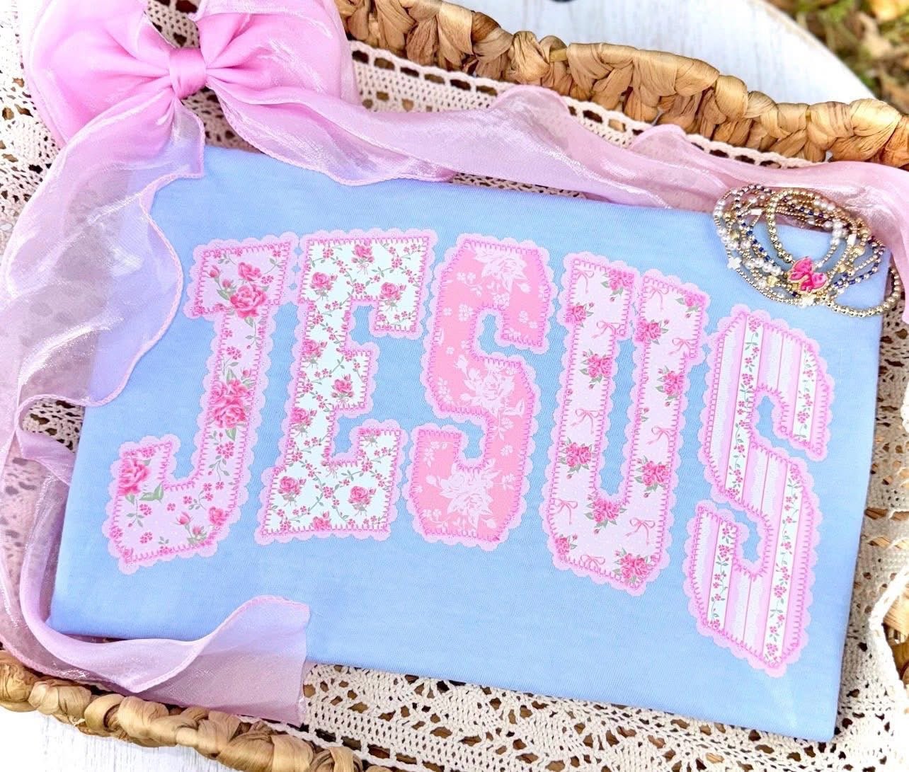 Floral and Lace JesusT-Shirt