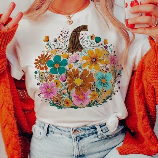 Floral Pumpkin - T-ShirtT-Shirt