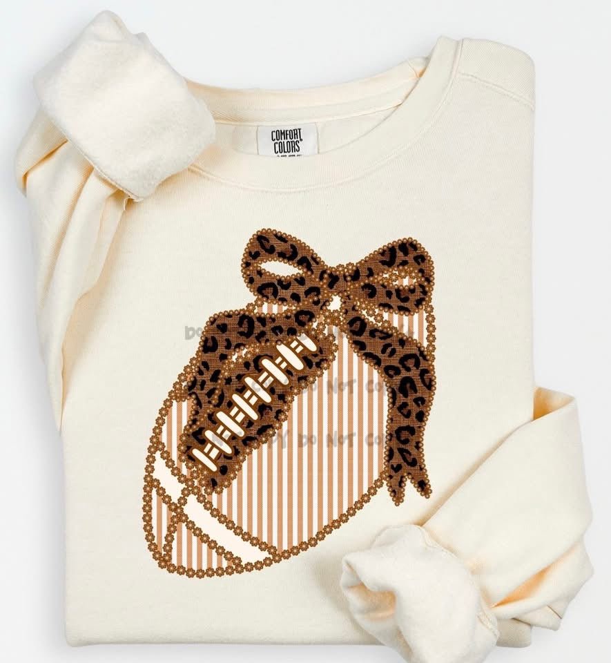 Football with Cheetah BowT-Shirt