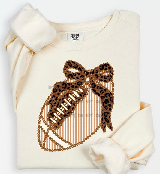 Football with Cheetah BowT-Shirt