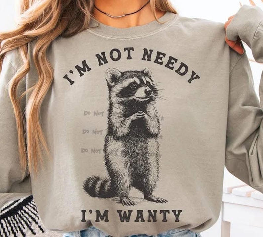 Funny Raccoon Sweatshirt – I'm Not Needy I'm WantySweatshirt