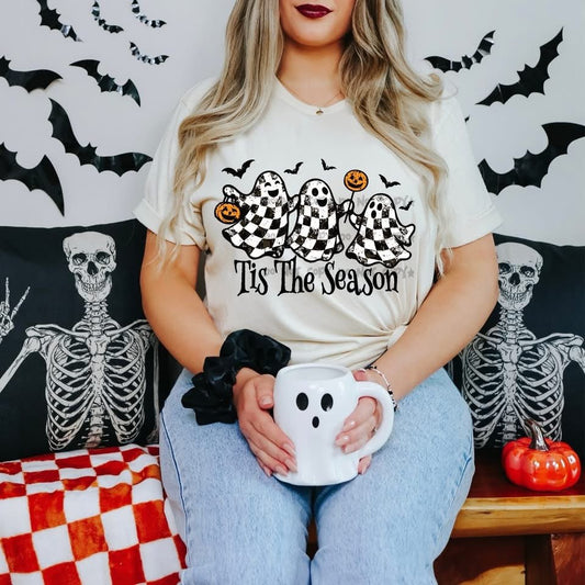 Ghost and Pumpkin Faux Applique - T-ShirtT-Shirt