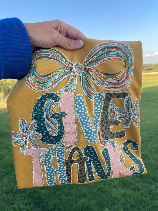 Gold and Teal Give Thanks With BowT-Shirt