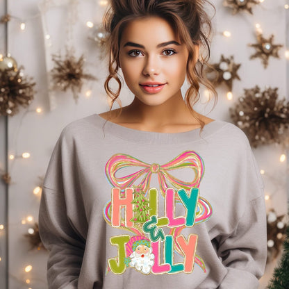 Holly and Jolly Preppy BowT-Shirt