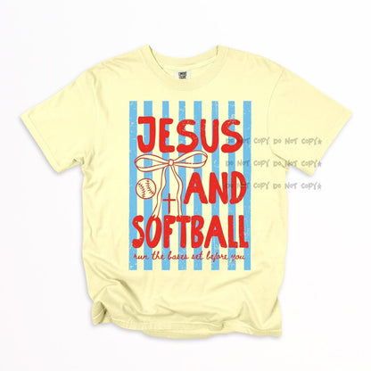 Jesus and Softball or Baseball StripesT-Shirt