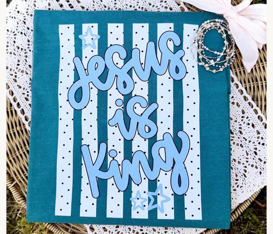 Jesus Is King StripedT-Shirt