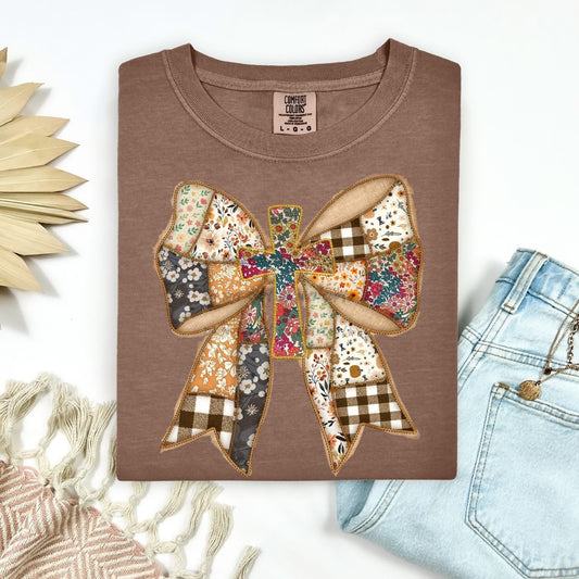 Patchwork Bow with crossT-Shirt