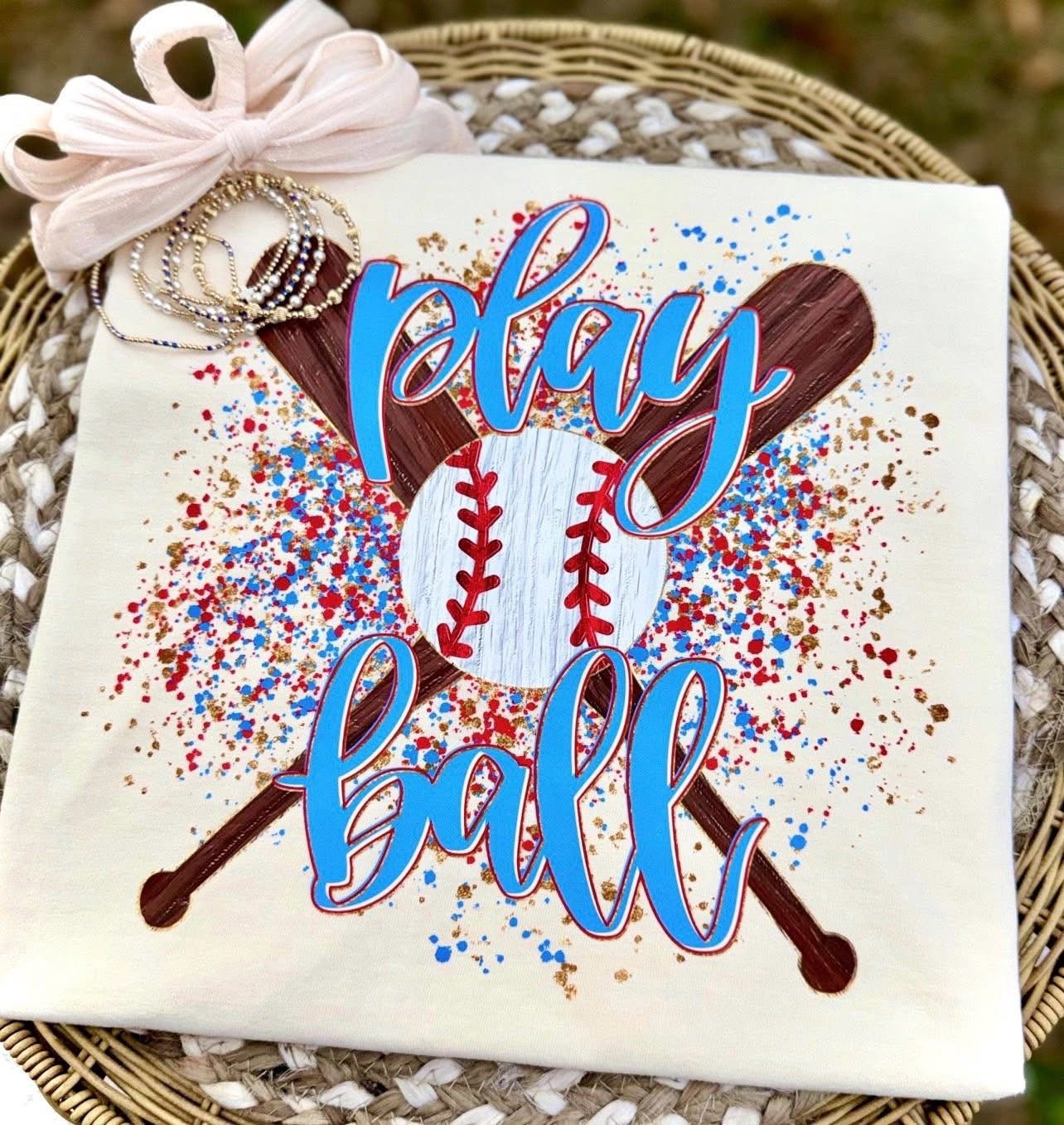 Play ball baseball splatterT-Shirt