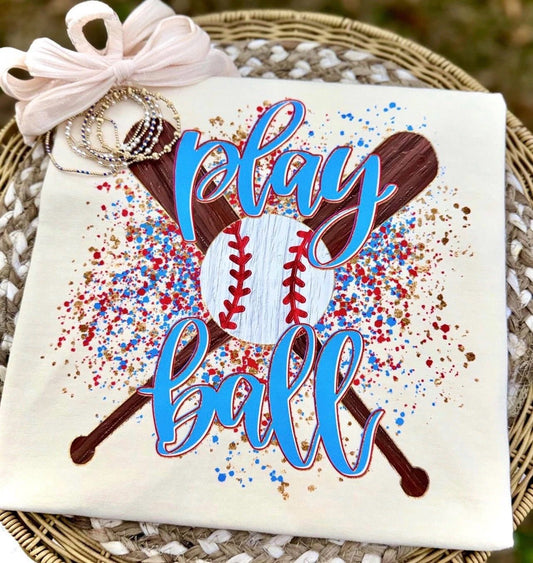 Play ball baseball splatterT-Shirt