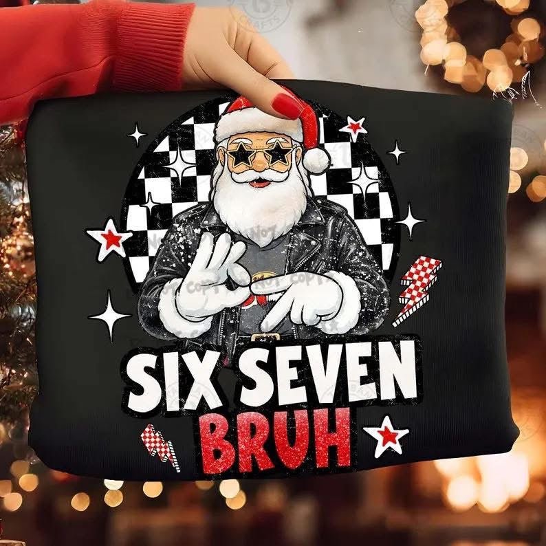 Six Seven Bruh Santa Christmas Graphic TeeT-Shirt