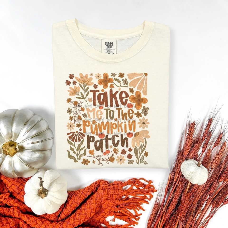 Take Me to the Pumpkin Patch T-Shirt – Fall Floral Autumn Tee - Custom Creations by Lacey