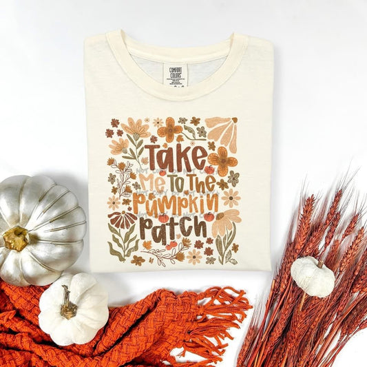 Take Me to the Pumpkin Patch T-Shirt – Fall Floral Autumn Tee - Custom Creations by Lacey
